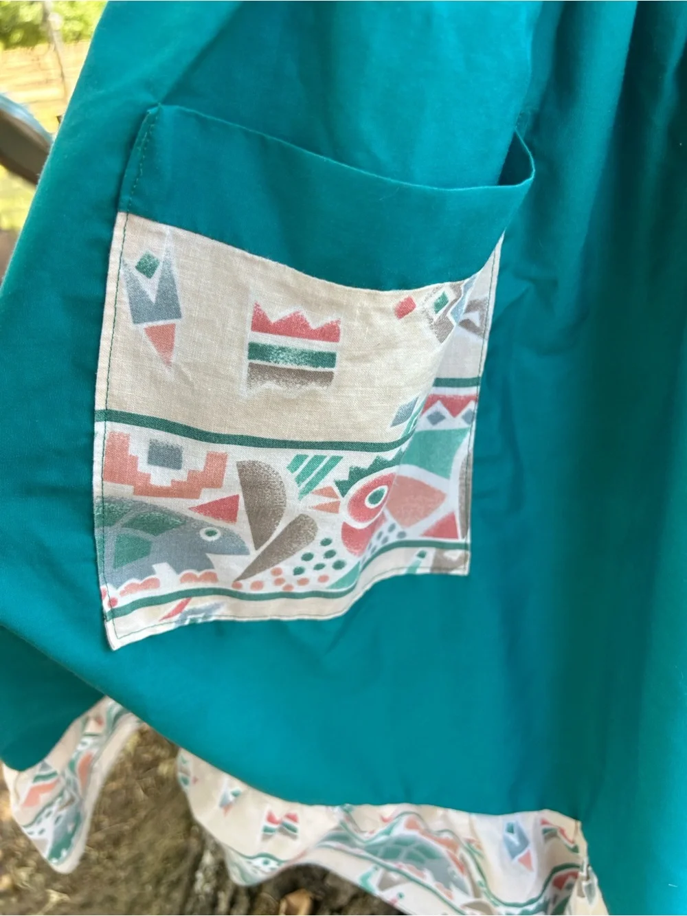 Vintage Southwest Teal Patterned Apron